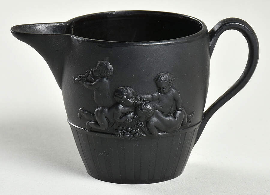 Doric Black Jasperware Miniature Creamer by Wedgwood-1
