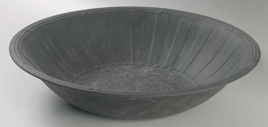 Doric Black Jasperware Round Statement Bowl by Wedgwood-1