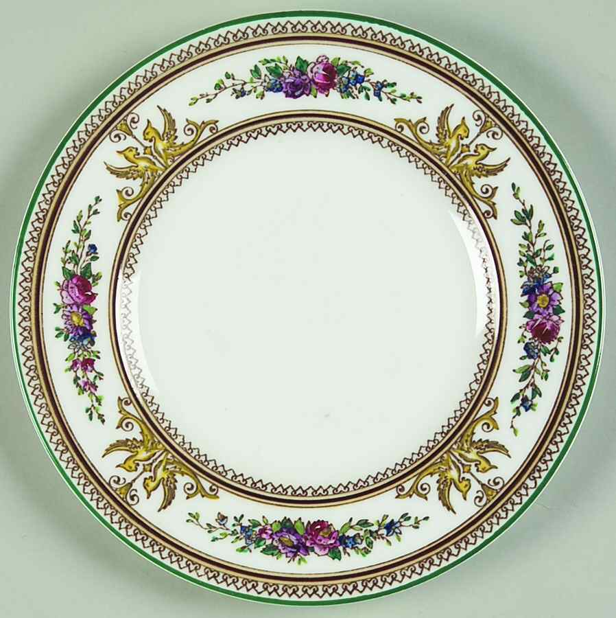 Columbia White (No Medallion, Green Trim) Bread & Butter Plate by Wedgwood-1