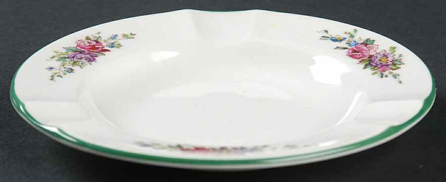 Columbia White (No Medallion, Green Trim) Small Ashtray by Wedgwood-1