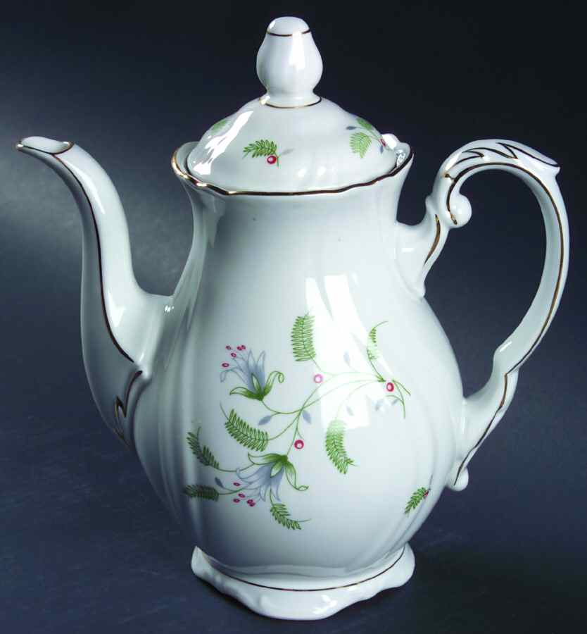 B. Fern (Swirl Rim) Coffee Pot & Lid by Winterling - Bavaria-1