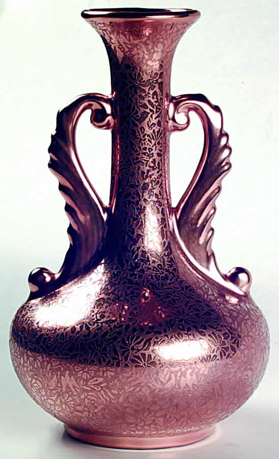 Doves, Roses and Daisies 7" Handled Vase by Wheeling Decorating-1