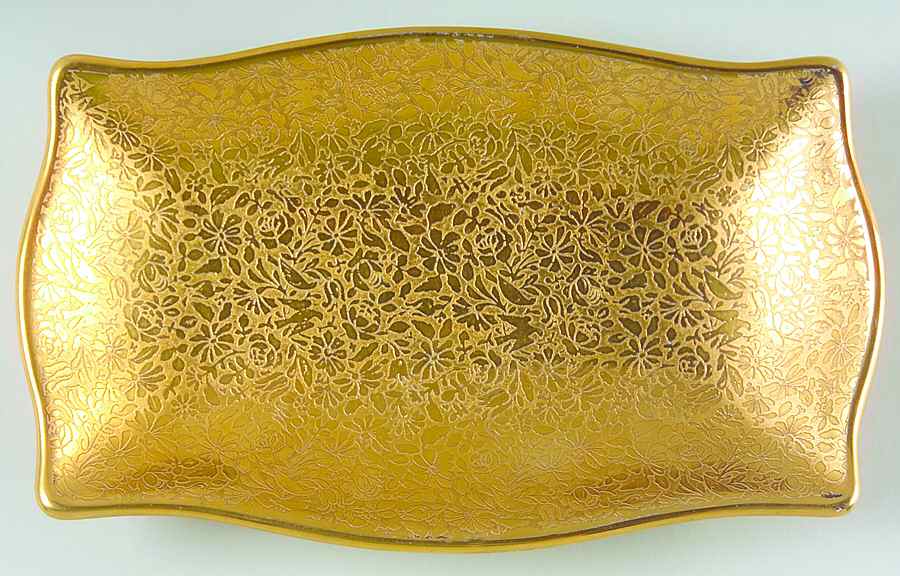 Doves, Roses and Daisies 7" Rectangular Tray by Wheeling Decorating-1