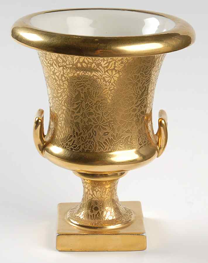 Doves, Roses and Daisies 6" Urn Shaped Vase by Wheeling Decorating-1