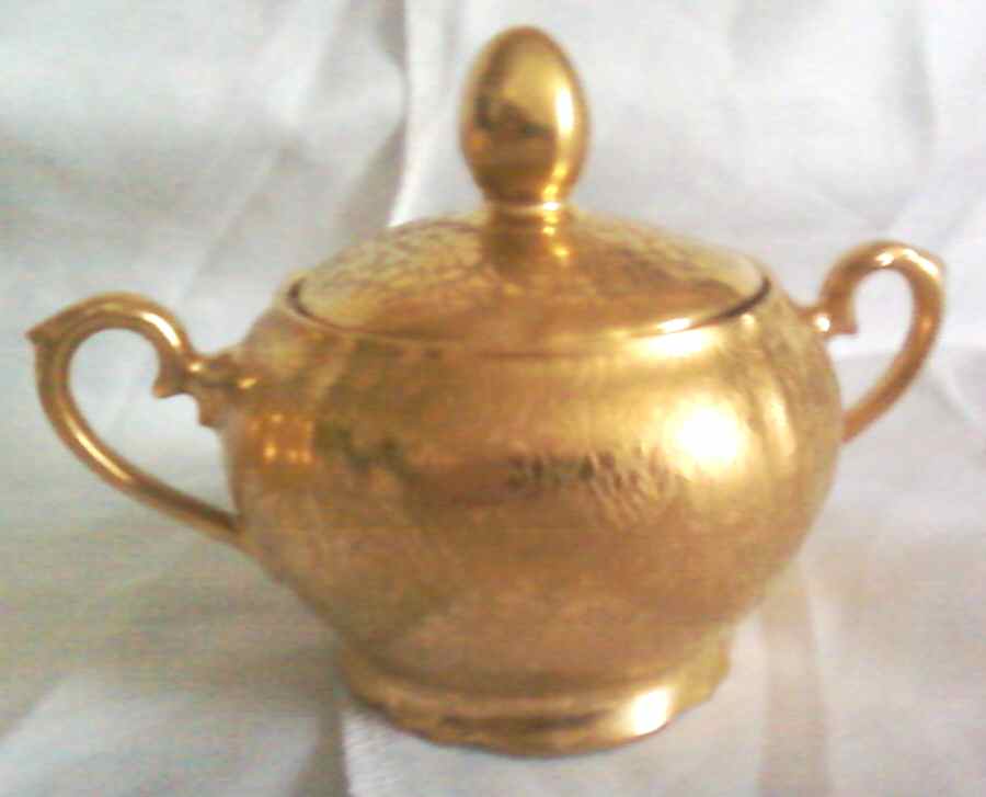 Doves, Roses and Daisies Sugar Bowl & Lid by Wheeling Decorating-1