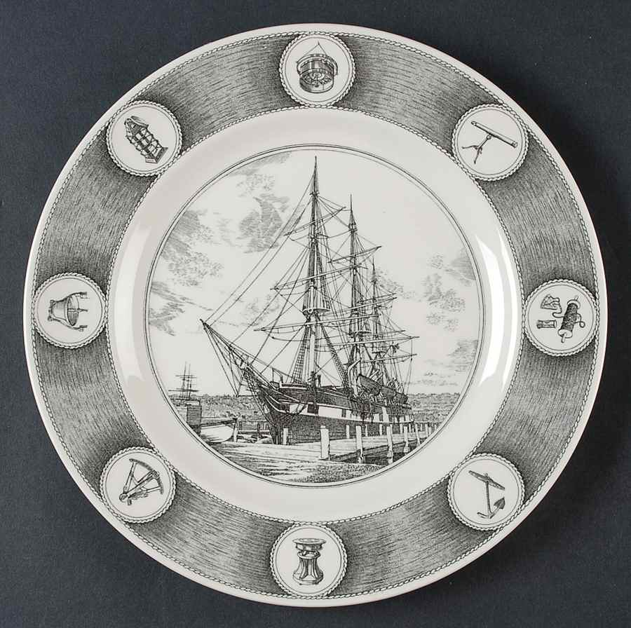 Mystic Seaport Gray Green Dinner Plate by Wedgwood-1
