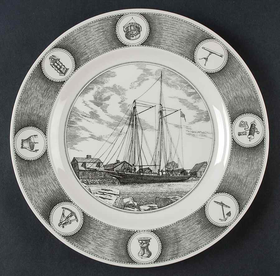 Mystic Seaport Gray Green Dinner Plate by Wedgwood-1