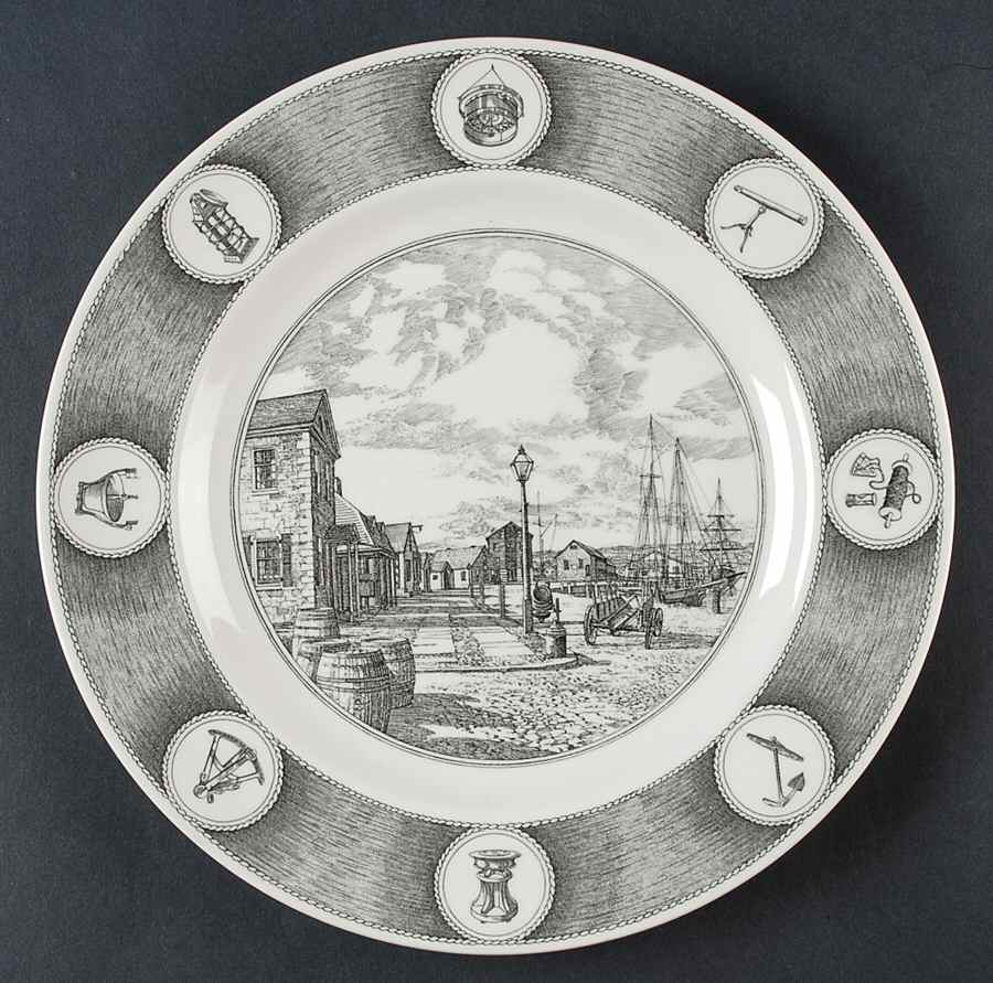 Mystic Seaport Gray Green Dinner Plate by Wedgwood-1