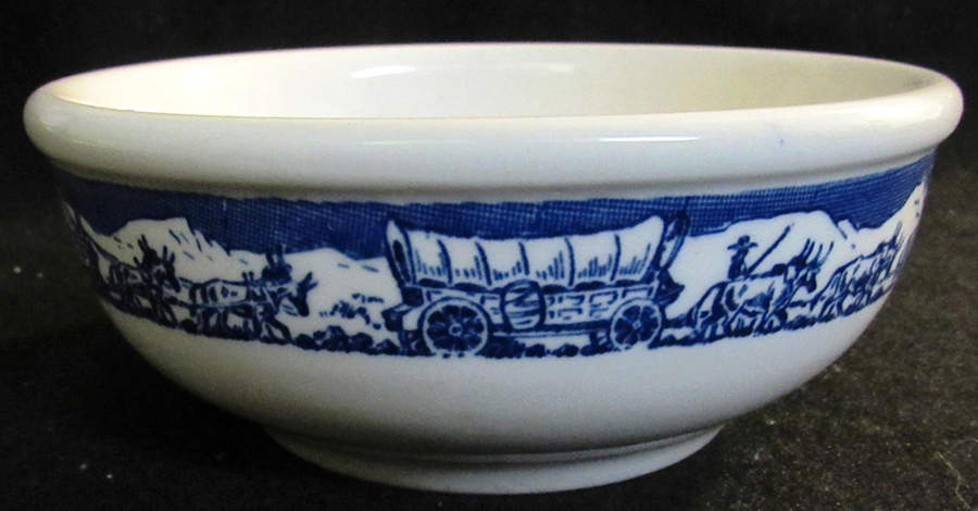 Pioneer Trails Blue Coupe Cereal Bowl by Wallace (American)-1