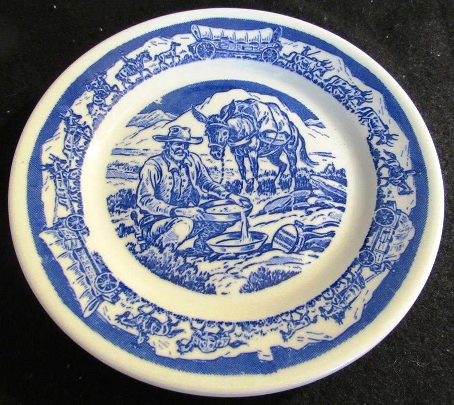 Pioneer Trails Blue Bread & Butter Plate by Wallace (American)-1