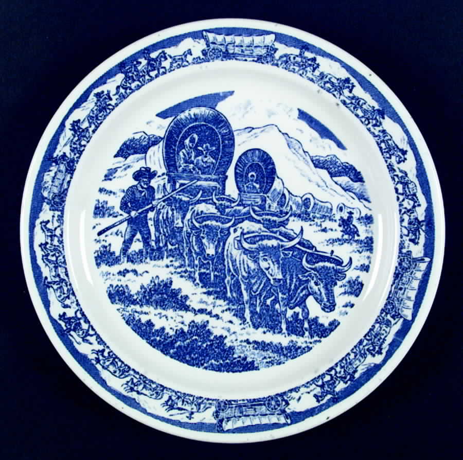 Pioneer Trails Blue Dinner Plate by Wallace (American)-1