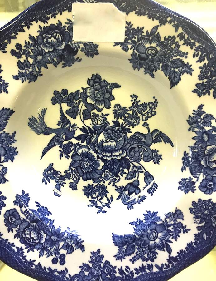 Cottage Rose Blue Rim Soup Bowl by Wedgwood-1