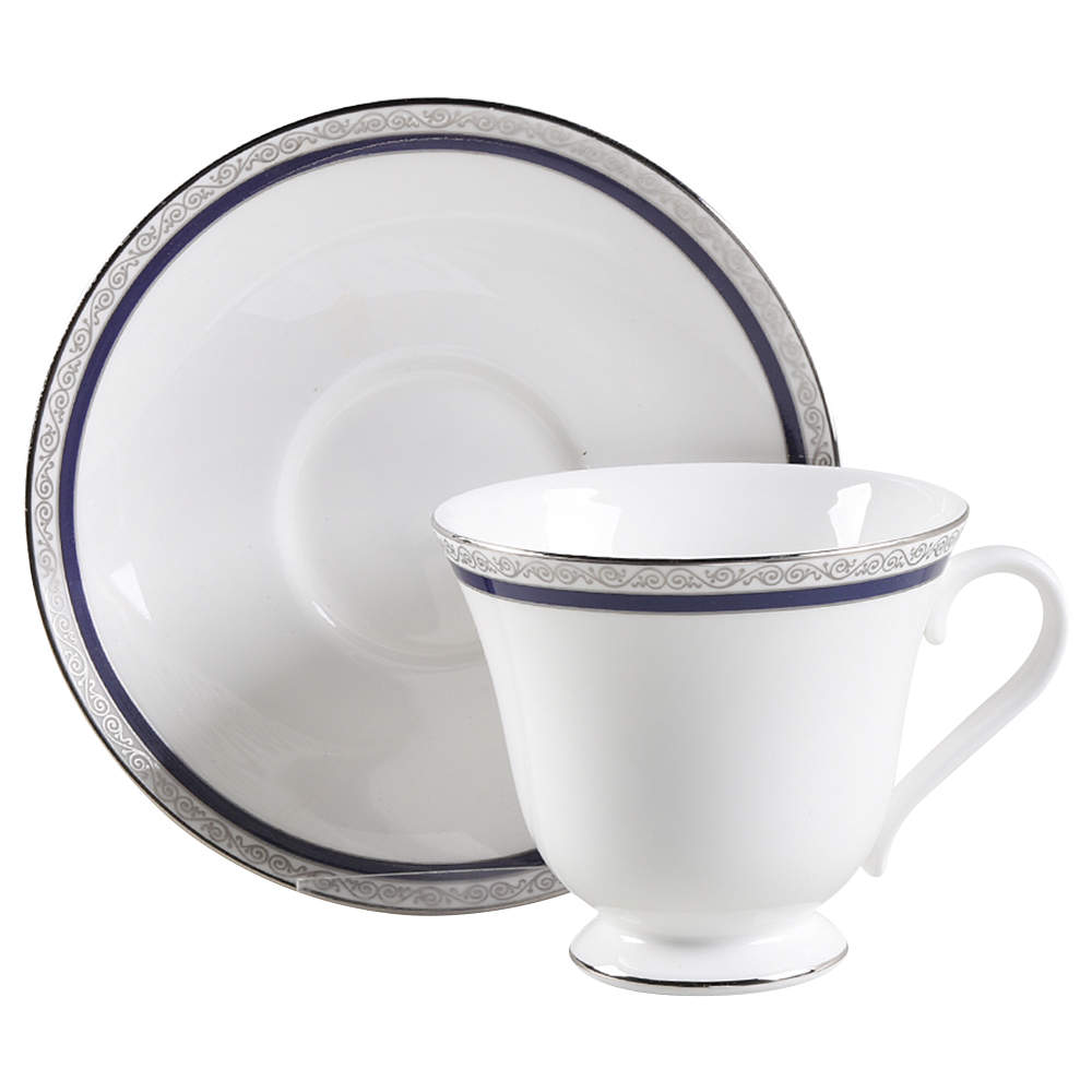 Seville Footed Cup & Saucer Set by Wedgwood-1