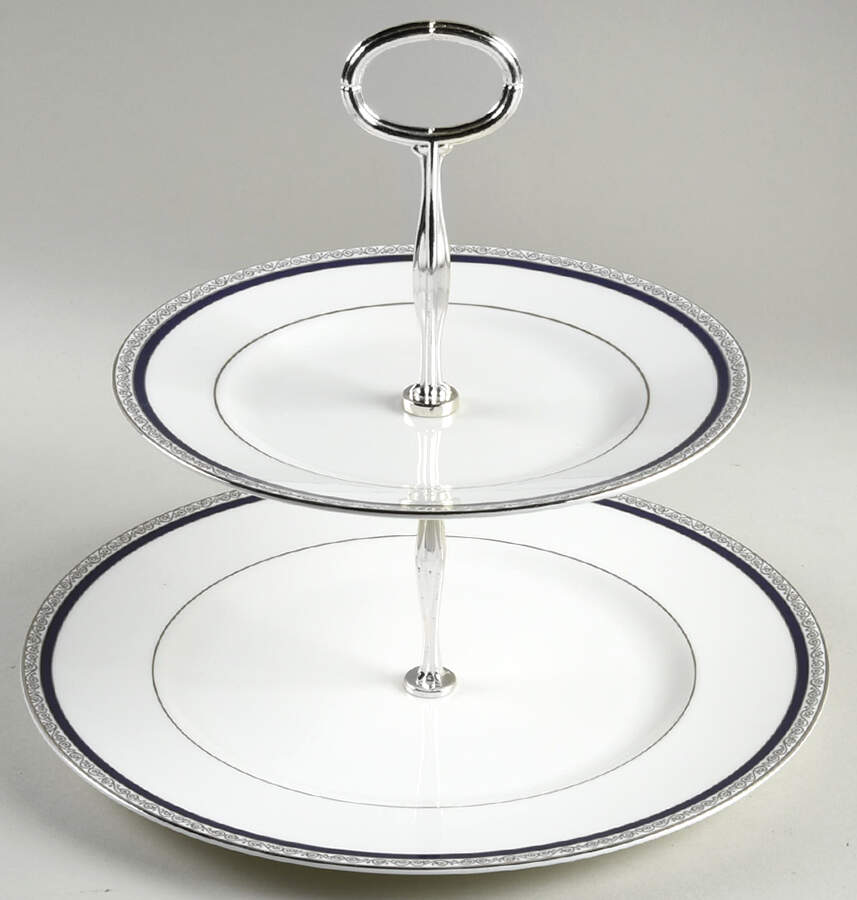 Seville 6 5/8"-10"  2 Tiered Serving Tray (Dp, Sp) HC by Wedgwood-1