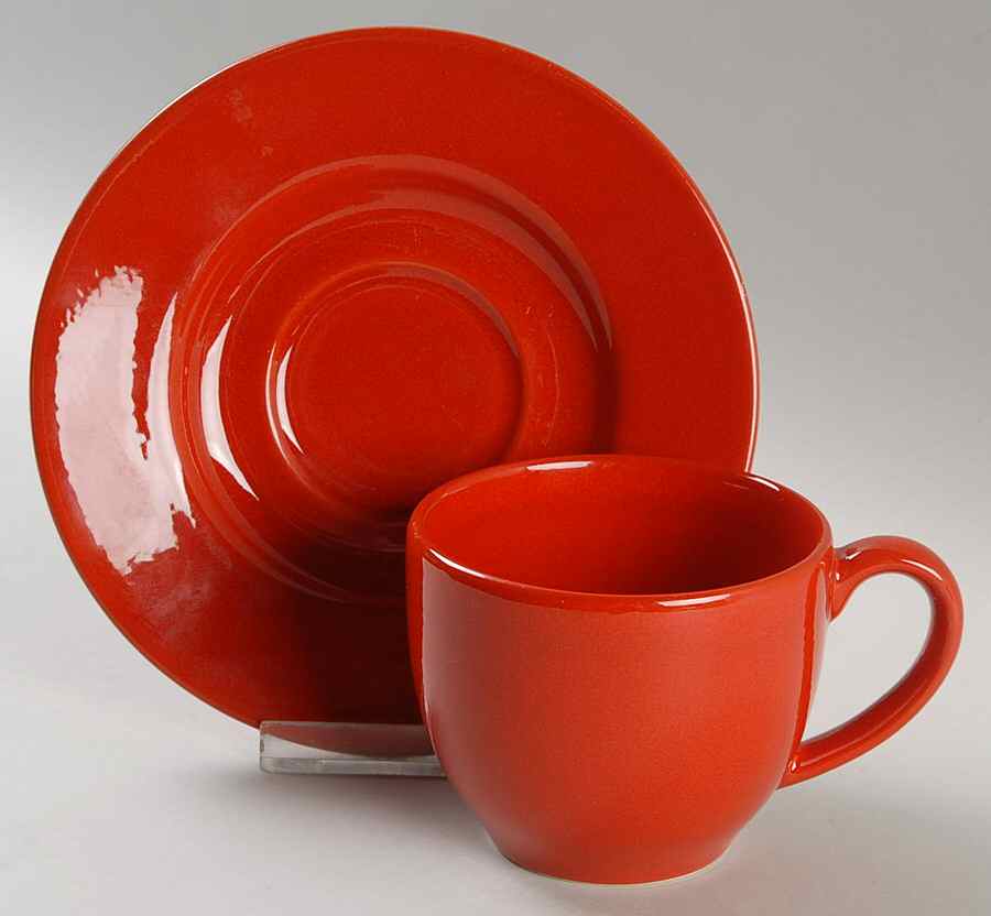Lifestyle Red Flat Cup & Saucer Set by Waechtersbach-1