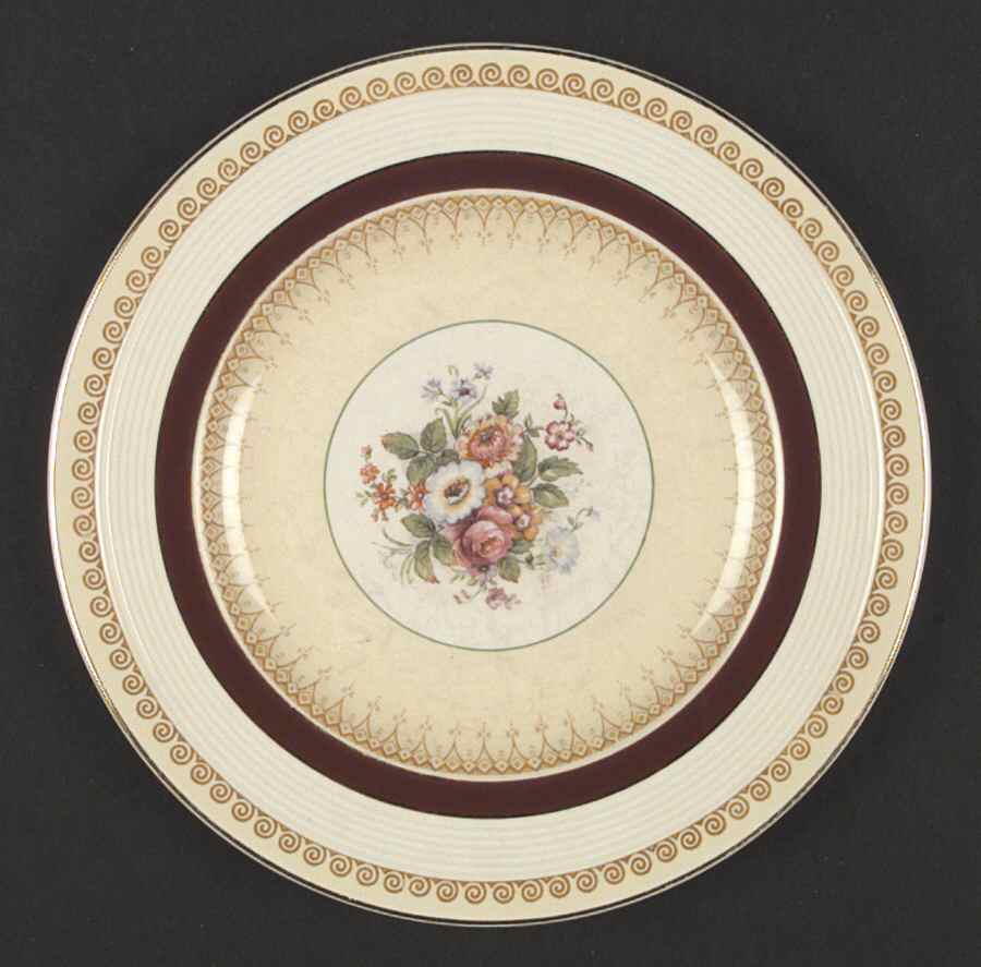 Buckingham (Maroon) Dinner Plate by Wood & Sons-1