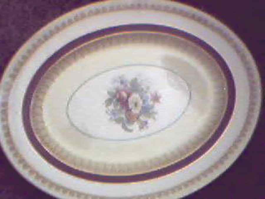 Buckingham (Maroon) 14" Oval Serving Platter by Wood & Sons-1