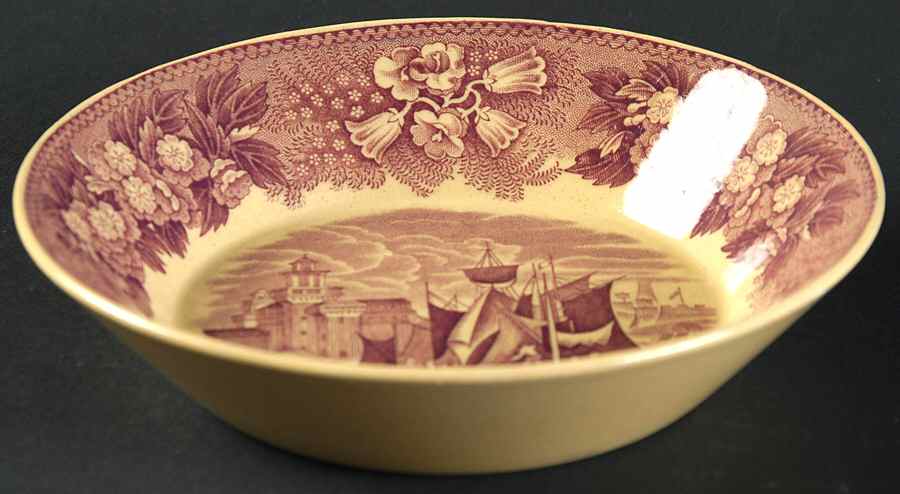 Ferrara Plum (Tan Body, No Trim) Fruit/Dessert (Sauce) Bowl by Wedgwood-1