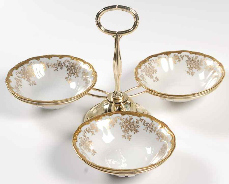 14051 7" x 12" 3-Part Relish & Metal Stand (FR) HC by Weimar-1
