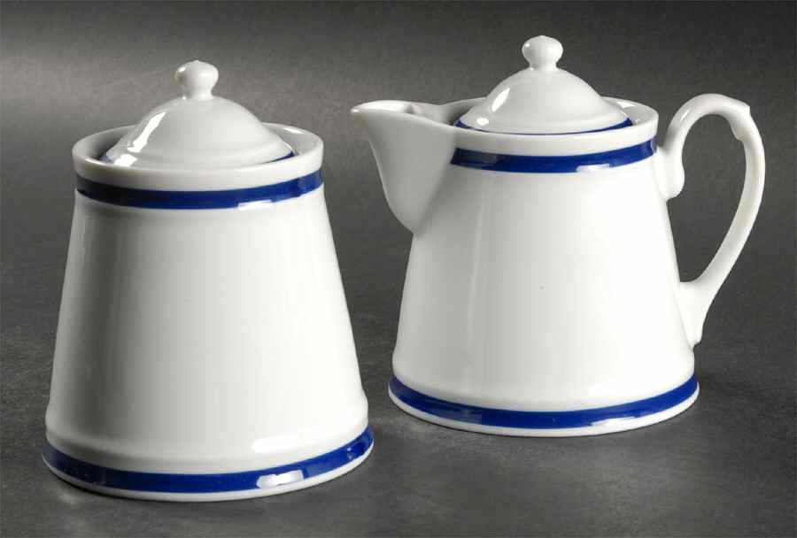 Brasserie Blue Creamer & Sugar with Lids Set by Williams-Sonoma-1