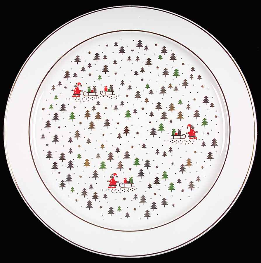 Enchanted Santa 12" Chop Plate (Round Platter) by Waechtersbach-1