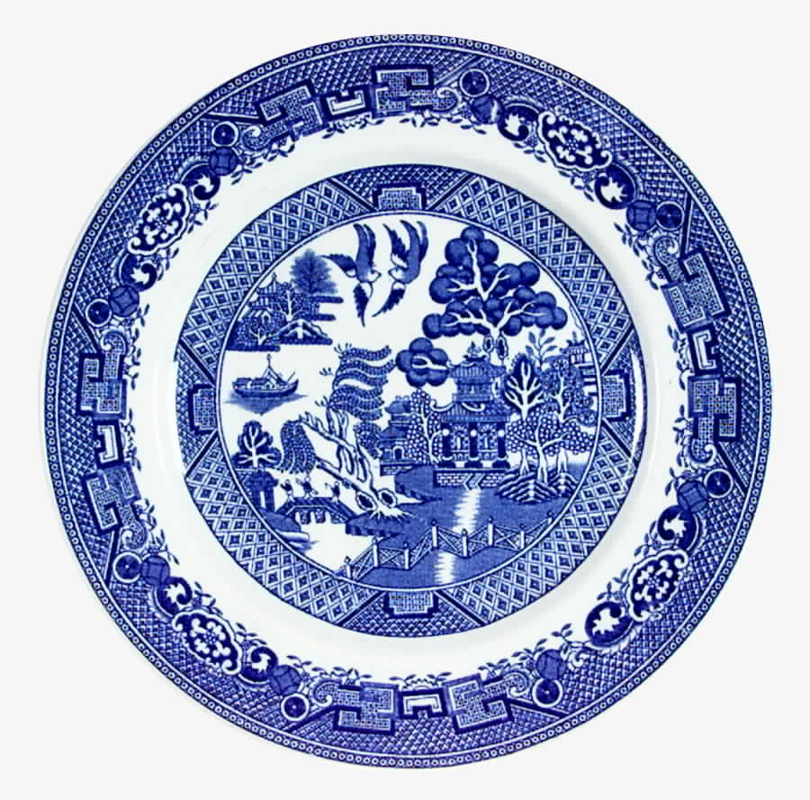 Blue Willow Dinner Plate by John H Walton-1