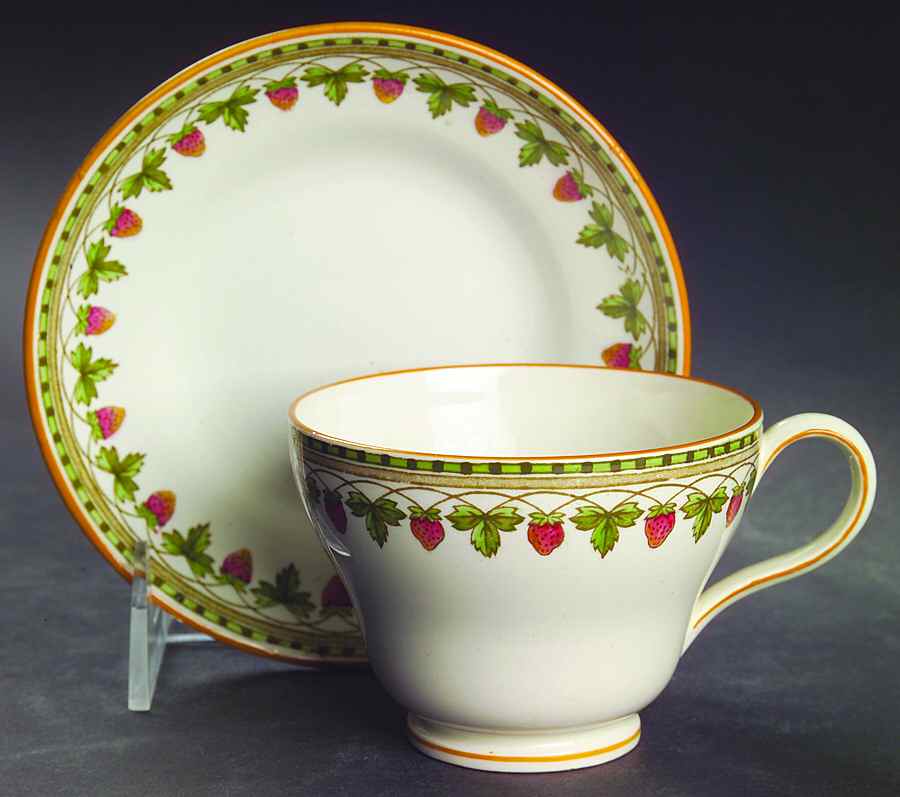 Strawberry Fruit Footed Cup & Saucer Set by Wedgwood-1