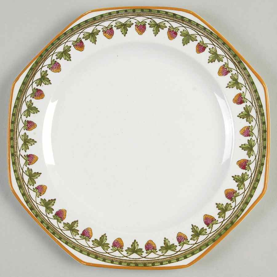 Strawberry Fruit Octagonal Salad Plate by Wedgwood-1