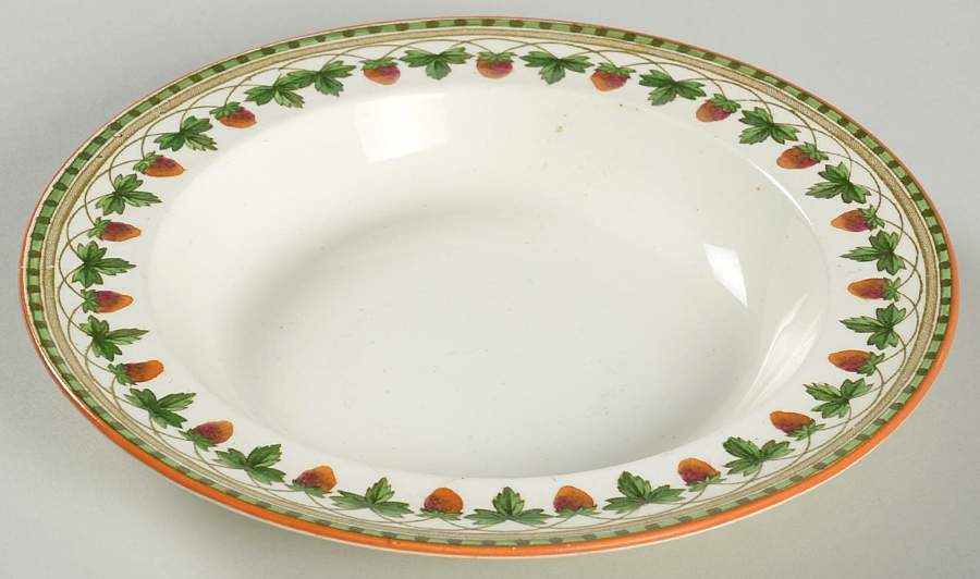 Strawberry Fruit Rim Fruit/Dessert (Sauce) Bowl by Wedgwood-1
