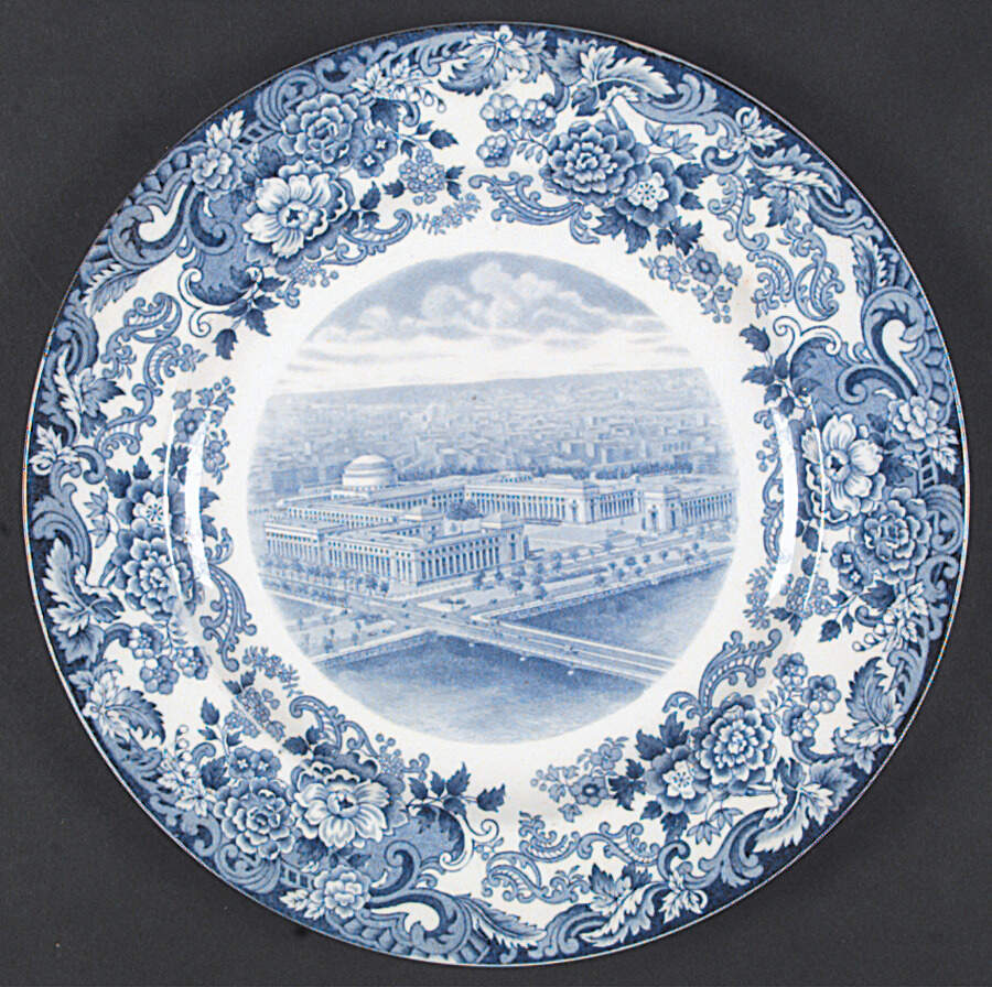 Massachusetts Institute of Tech Blue Dinner Plate by Wedgwood-1
