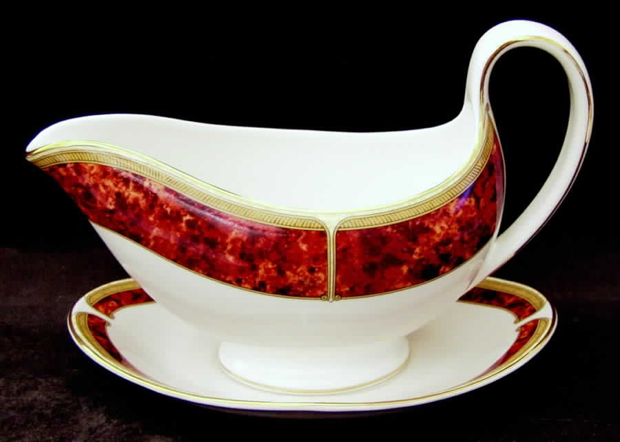 Tortoiseshell Gravy Boat & Underplate by Wedgwood-1