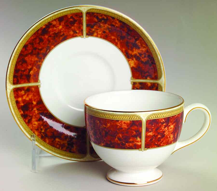 Tortoiseshell Footed Cup & Saucer Set by Wedgwood-1