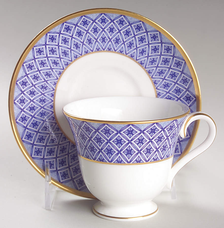 Fitzpatrick Blue Footed Cup & Saucer Set by Waterford China-1