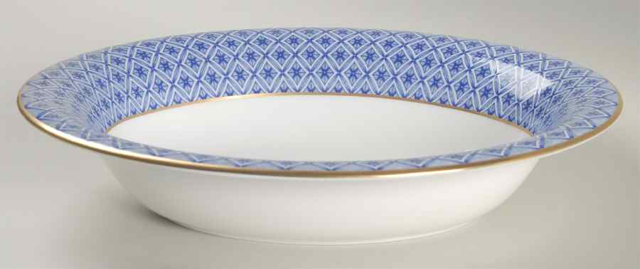 Fitzpatrick Blue 9" Oval Vegetable Bowl by Waterford China-1