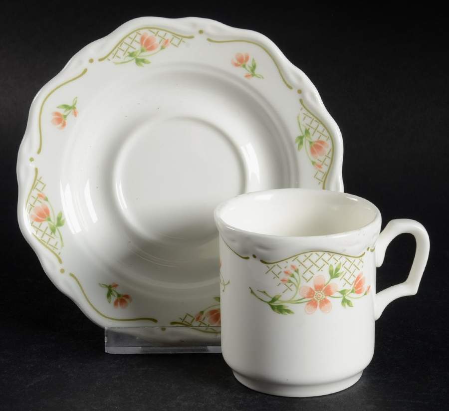 WW135 Flat Demitasse Cup & Saucer Set by Wedgwood-1