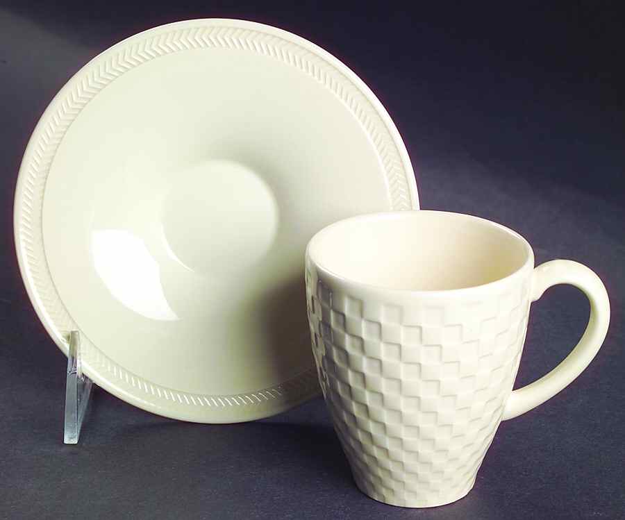Weekday Weekend Dysart(Cream) Flat Demitasse Cup & Saucer Set by Wedgwood-1