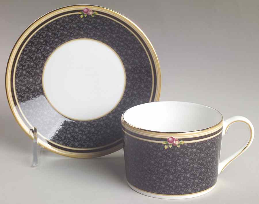 Clio Flat Cup & Saucer Set by Wedgwood-1