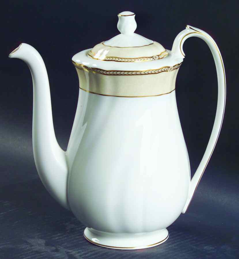 Crown Ivory Coffee Pot & Lid by Wedgwood-1