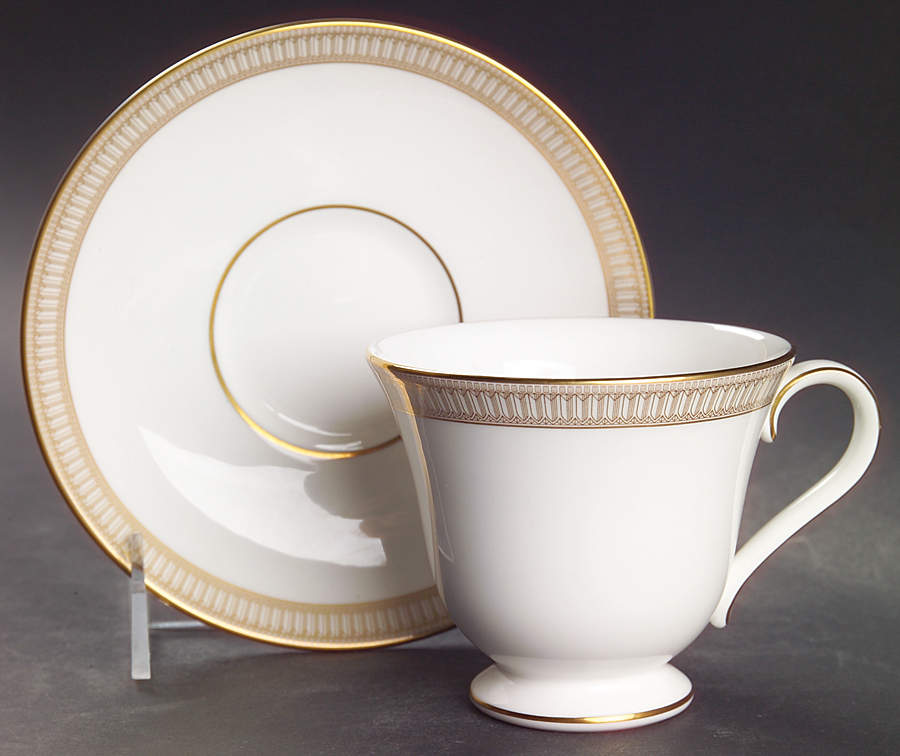 Carina Gold Footed Cup & Saucer Set by Waterford China-1