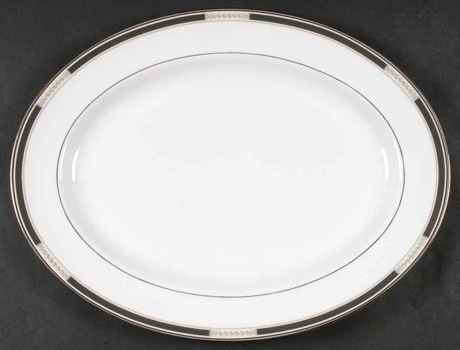 Carleton Platinum 15" Oval Serving Platter by Waterford China-1