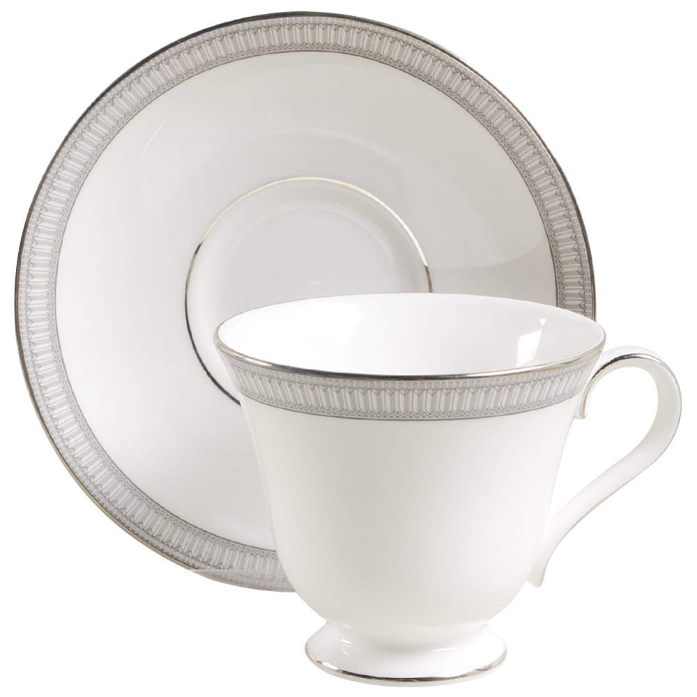 Carina Platinum Footed Cup & Saucer Set by Waterford China-1