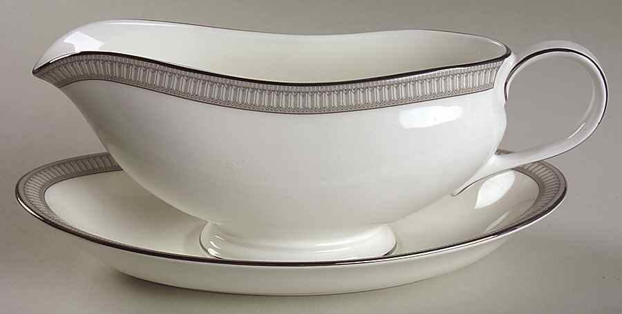 Carina Platinum Gravy Boat & Underplate by Waterford China-1