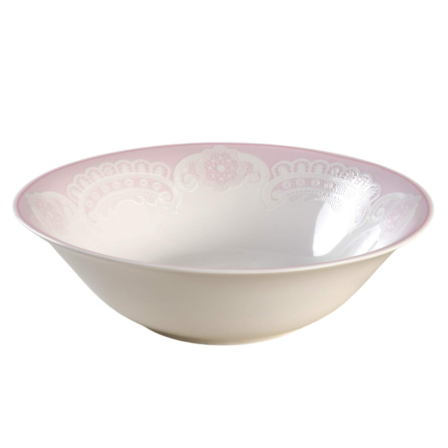 Queen Anne's Lace Pink 10" Round Vegetable Bowl by Westbury Court-1