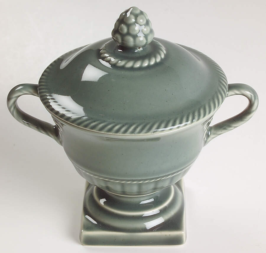 English Terrace Foliage Sugar Bowl & Lid by Wedgwood-1