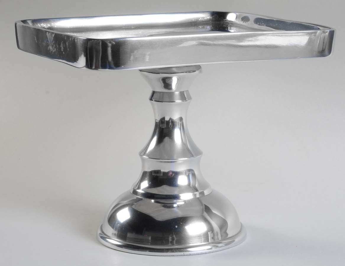 Grand Gourmet 9" Metal Square Footed Cake Stand by Wedgwood-1