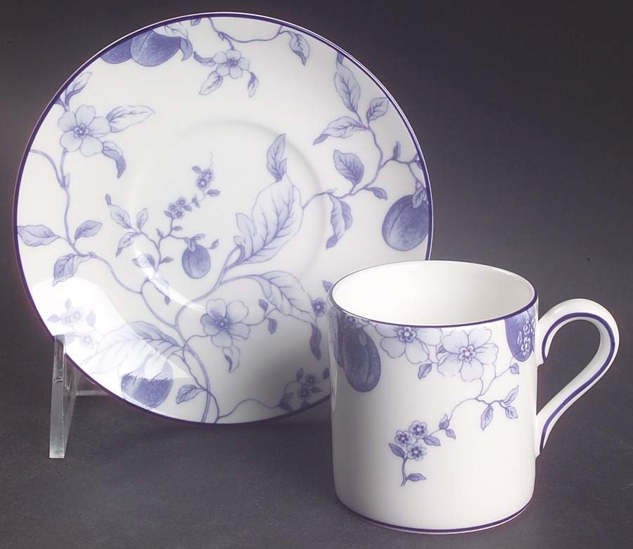Blue Plum Bond Shape Demitasse Cup and Saucer Set by Wedgwood-1
