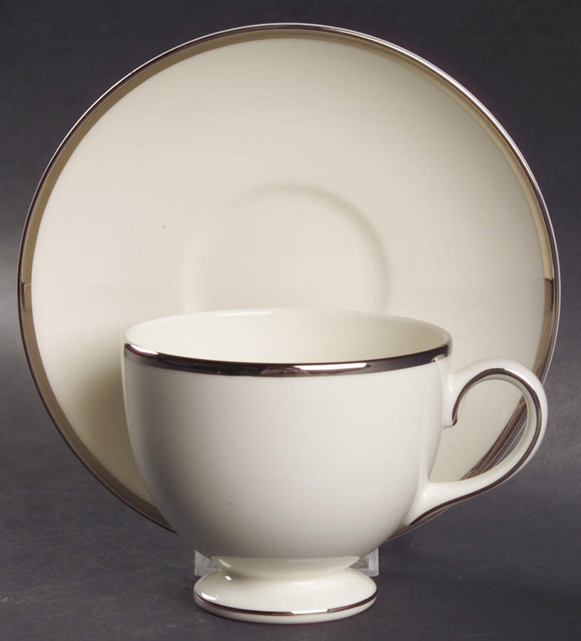 Majesty Platinum Footed Cup & Saucer Set by Wedgwood-1