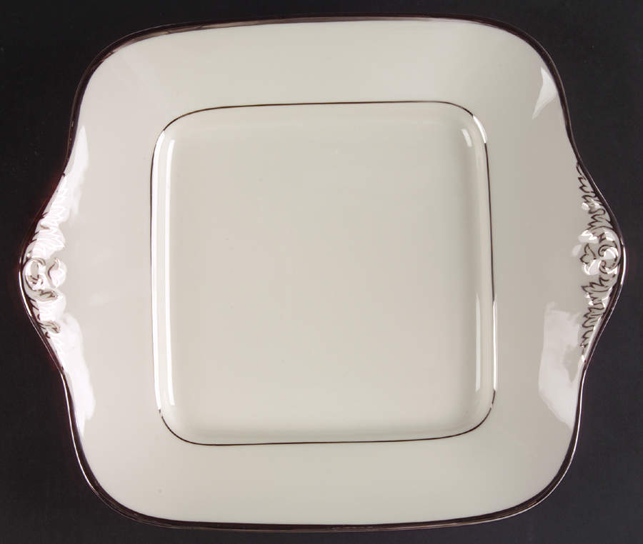Majesty Platinum Square Handled Cake Plate by Wedgwood-1