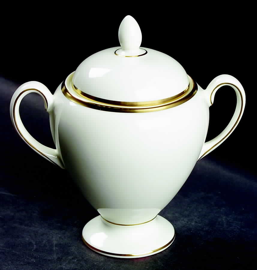 Majesty Gold Globe Shape Sugar Bowl & Lid by Wedgwood-1