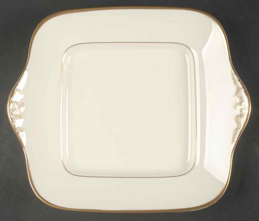 Majesty Gold Square Handled Cake Plate by Wedgwood-1